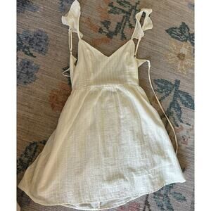 TOBI White Textured Mini Dress Tie Straps Size SP Party Club Y2K